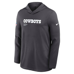 Dallas Cowboys Sideline Pure Fury Performance Long Sleeve Hoodie T-Shirt Anthracite - Nike