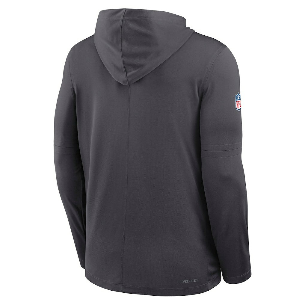 Dallas Cowboys Sideline Pure Fury Performance Long Sleeve Hoodie T-Shirt Anthracite - Nike