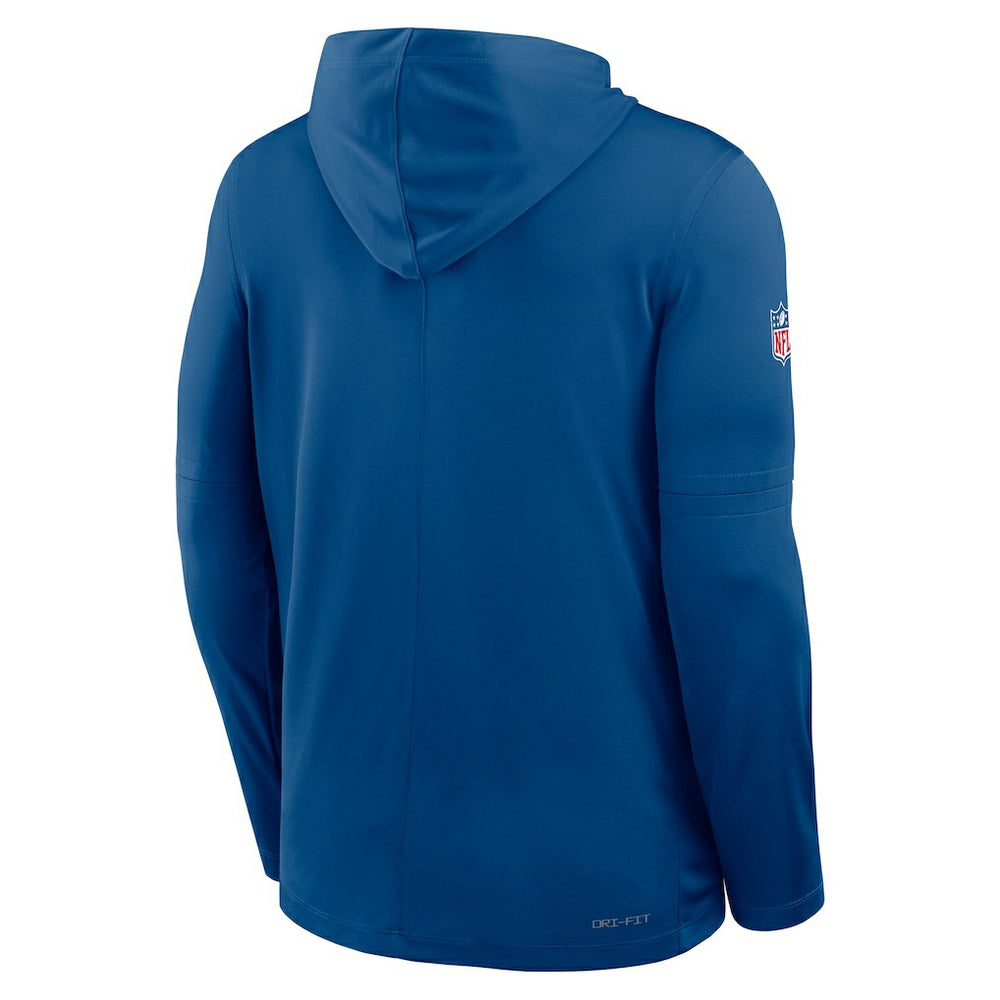 Indianapolis Colts Sideline Pure Fury Performance Long Sleeve Hoodie T-Shirt Royal - Nike
