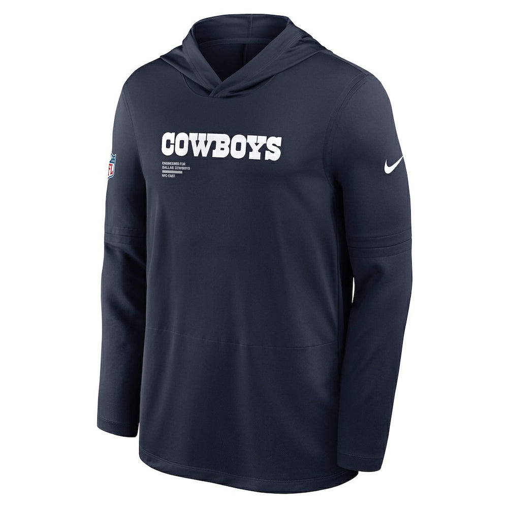 Dallas Cowboys Sideline Pure Fury Performance Long Sleeve Hoodie T-Shirt Navy - Nike