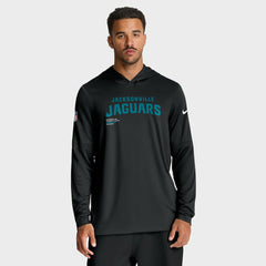 Jacksonville Jaguars Sideline Pure Fury Performance Long Sleeve Hoodie T-Shirt Black - Nike