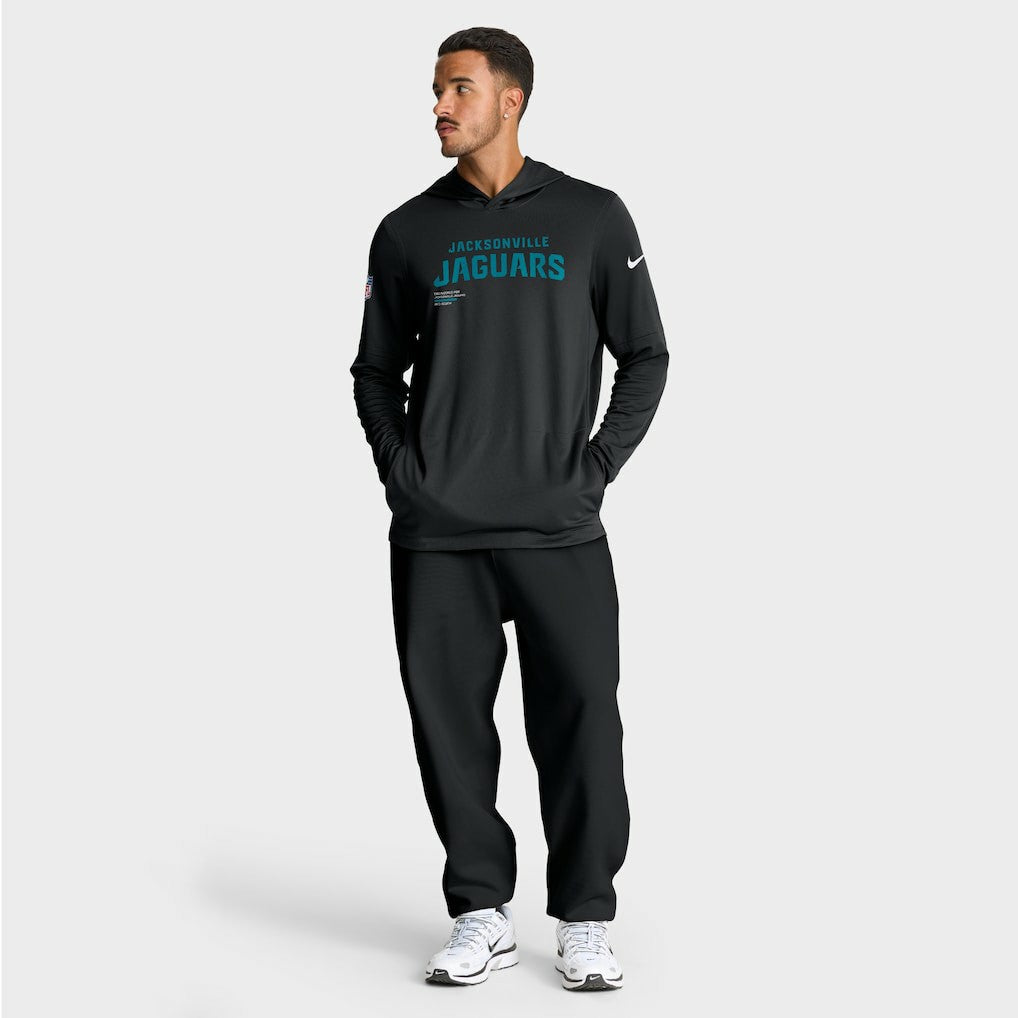 Jacksonville Jaguars Sideline Pure Fury Performance Long Sleeve Hoodie T-Shirt Black - Nike