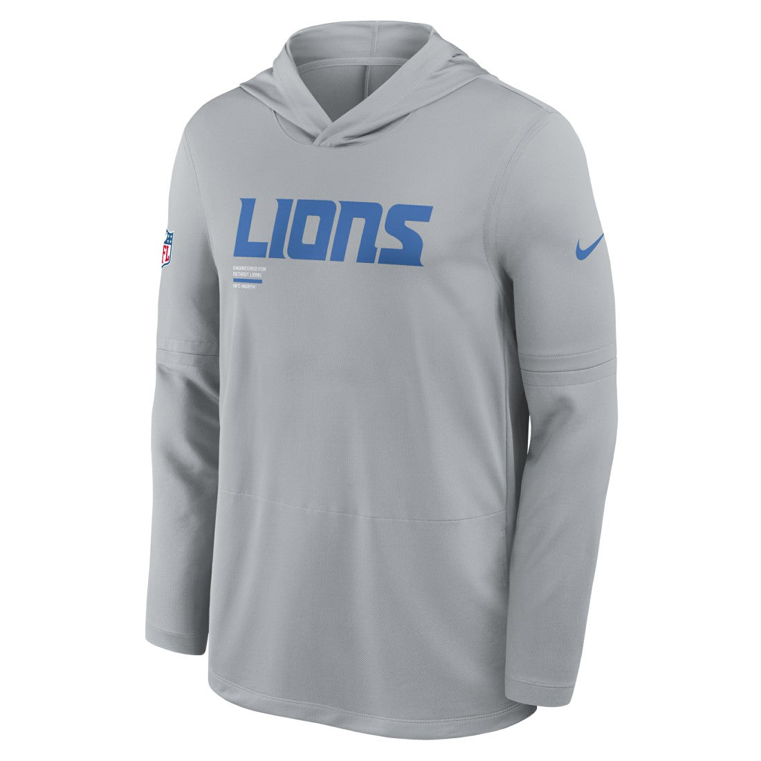 Detroit Lions Sideline Pure Fury Performance Long Sleeve Hoodie T-Shirt Gray - Nike