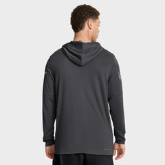 Green Bay Packers Sideline Pure Fury Performance Long Sleeve Hoodie T-Shirt Anthracite - Nike