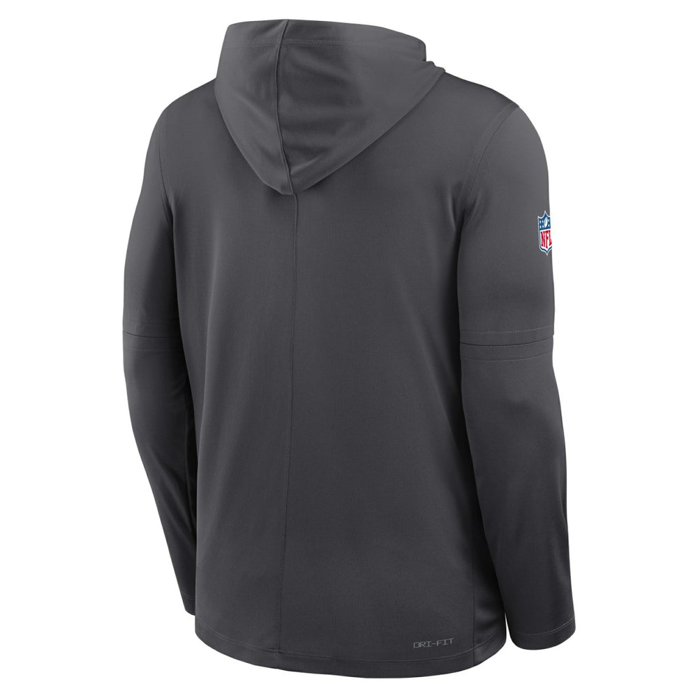 Green Bay Packers Sideline Pure Fury Performance Long Sleeve Hoodie T-Shirt Anthracite - Nike