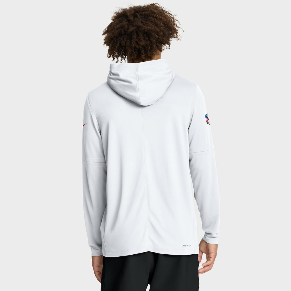 Kansas City Chiefs Sideline Pure Fury Performance Long Sleeve Hoodie T-Shirt White - Nike