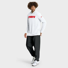Kansas City Chiefs Sideline Pure Fury Performance Long Sleeve Hoodie T-Shirt White - Nike