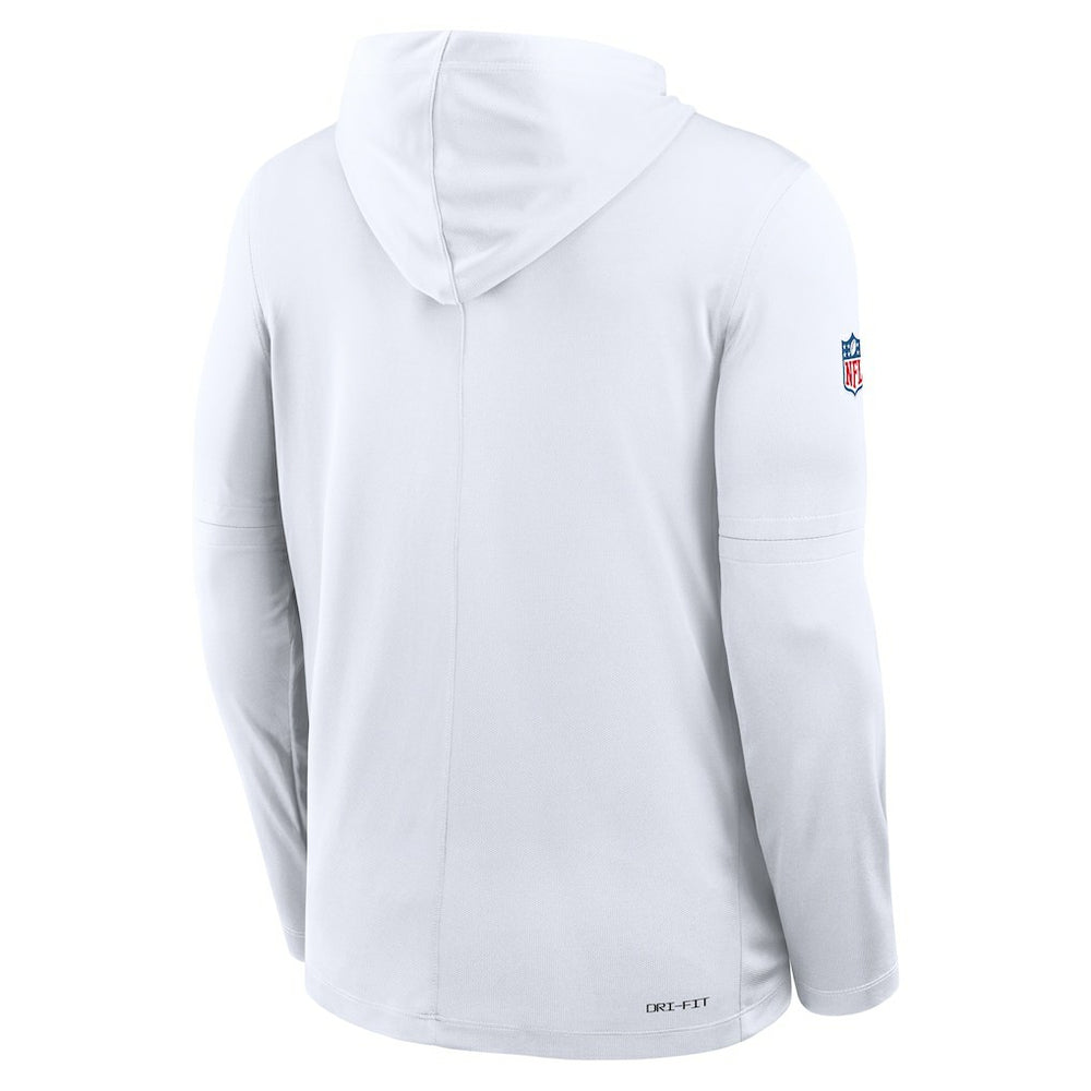 Kansas City Chiefs Sideline Pure Fury Performance Long Sleeve Hoodie T-Shirt White - Nike
