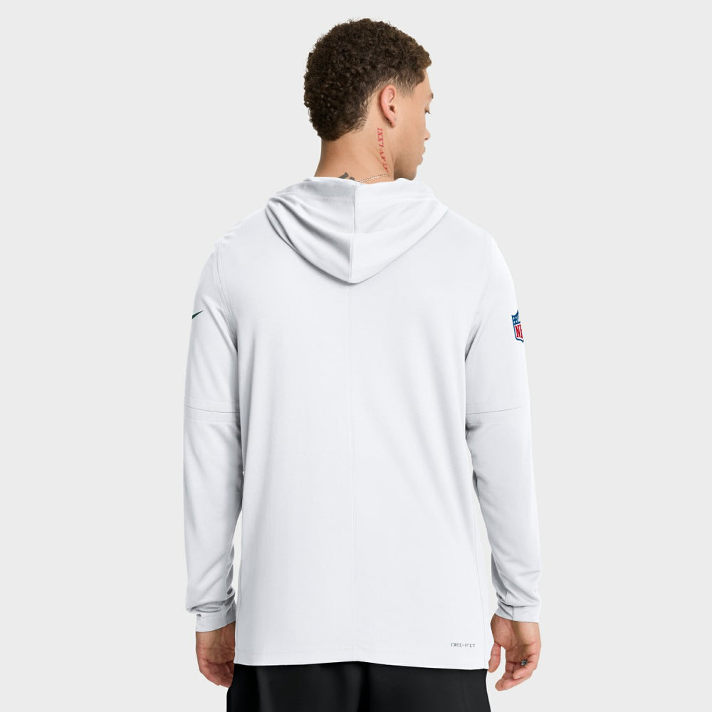 Green Bay Packers Sideline Pure Fury Performance Long Sleeve Hoodie T-Shirt White - Nike