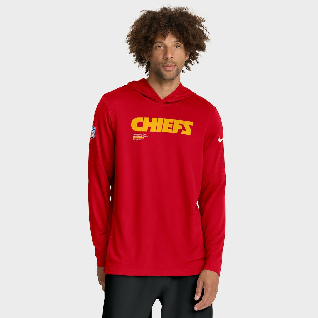 Kansas City Chiefs Sideline Pure Fury Performance Long Sleeve Hoodie T-Shirt Red - Nike