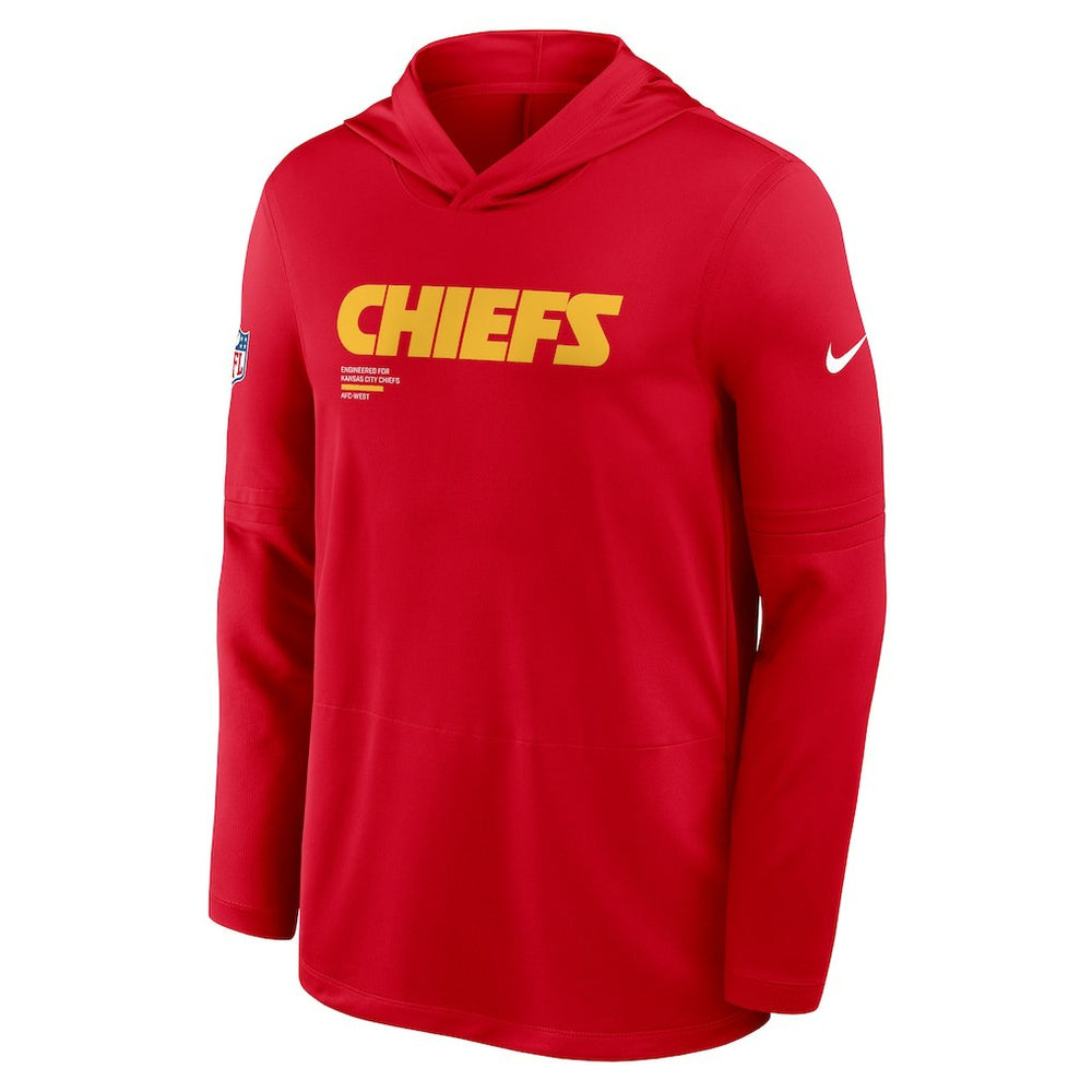 Kansas City Chiefs Sideline Pure Fury Performance Long Sleeve Hoodie T-Shirt Red - Nike