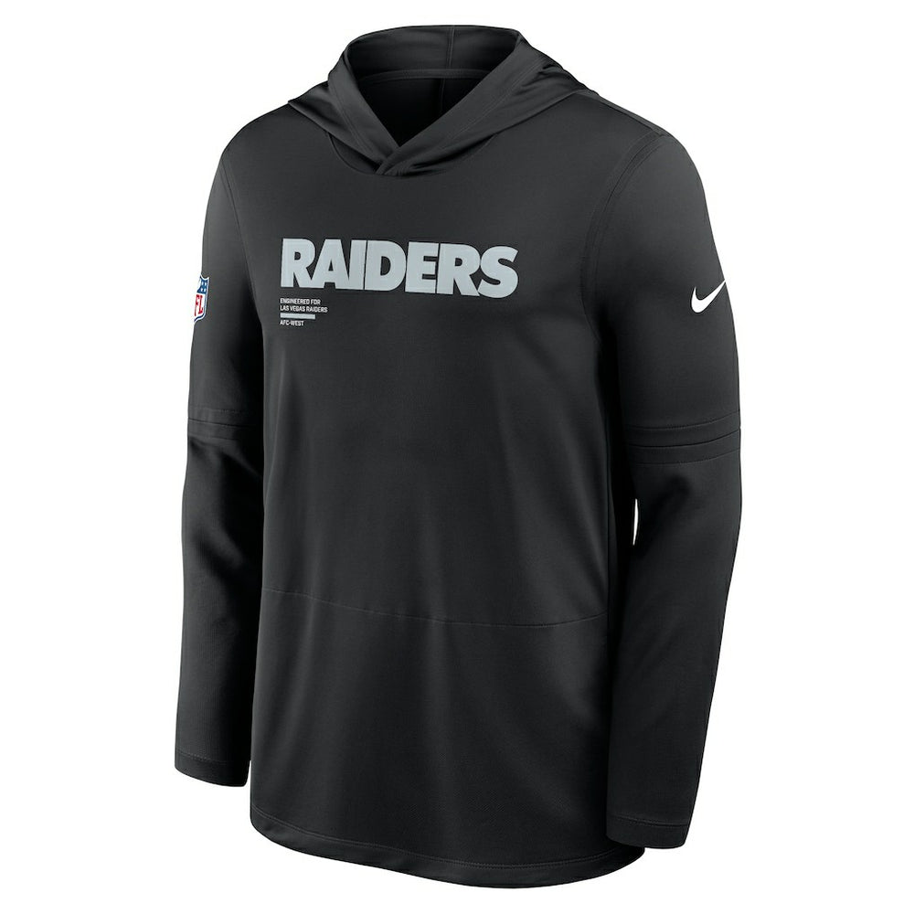 Las Vegas Raiders Sideline Pure Fury Performance Long Sleeve Hoodie T-Shirt Black - Nike