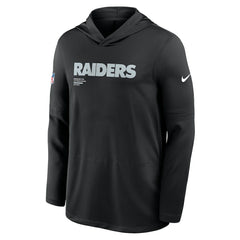 Las Vegas Raiders Sideline Pure Fury Performance Long Sleeve Hoodie T-Shirt Black - Nike