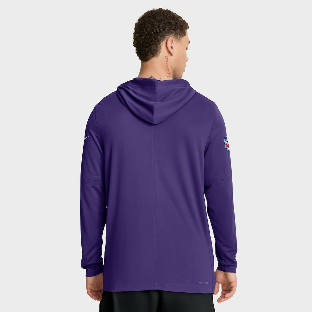 Minnesota Vikings Sideline Pure Fury Performance Long Sleeve Hoodie T-Shirt Purple - Nike