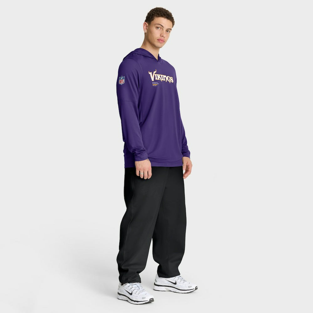 Minnesota Vikings Sideline Pure Fury Performance Long Sleeve Hoodie T-Shirt Purple - Nike
