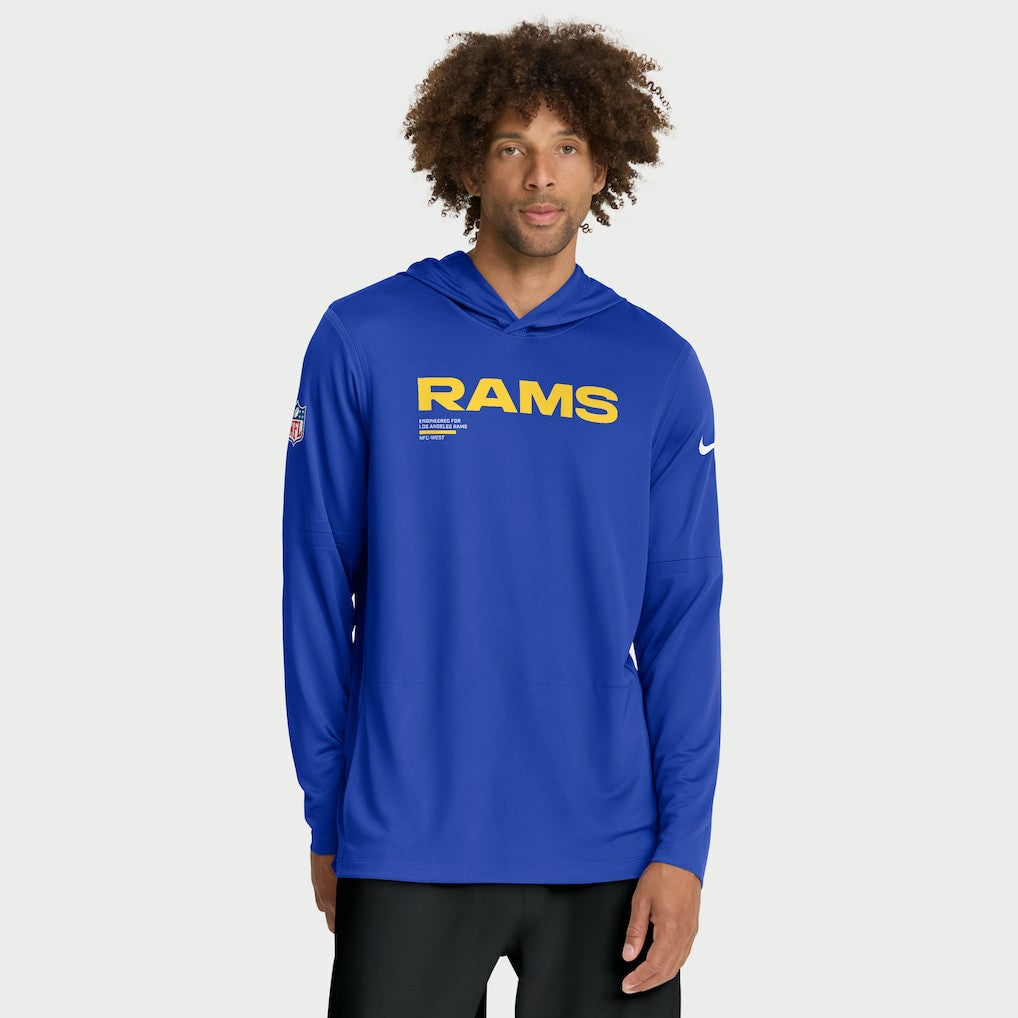 Los Angeles Rams Sideline Pure Fury Performance Long Sleeve Hoodie T-Shirt Royal - Nike
