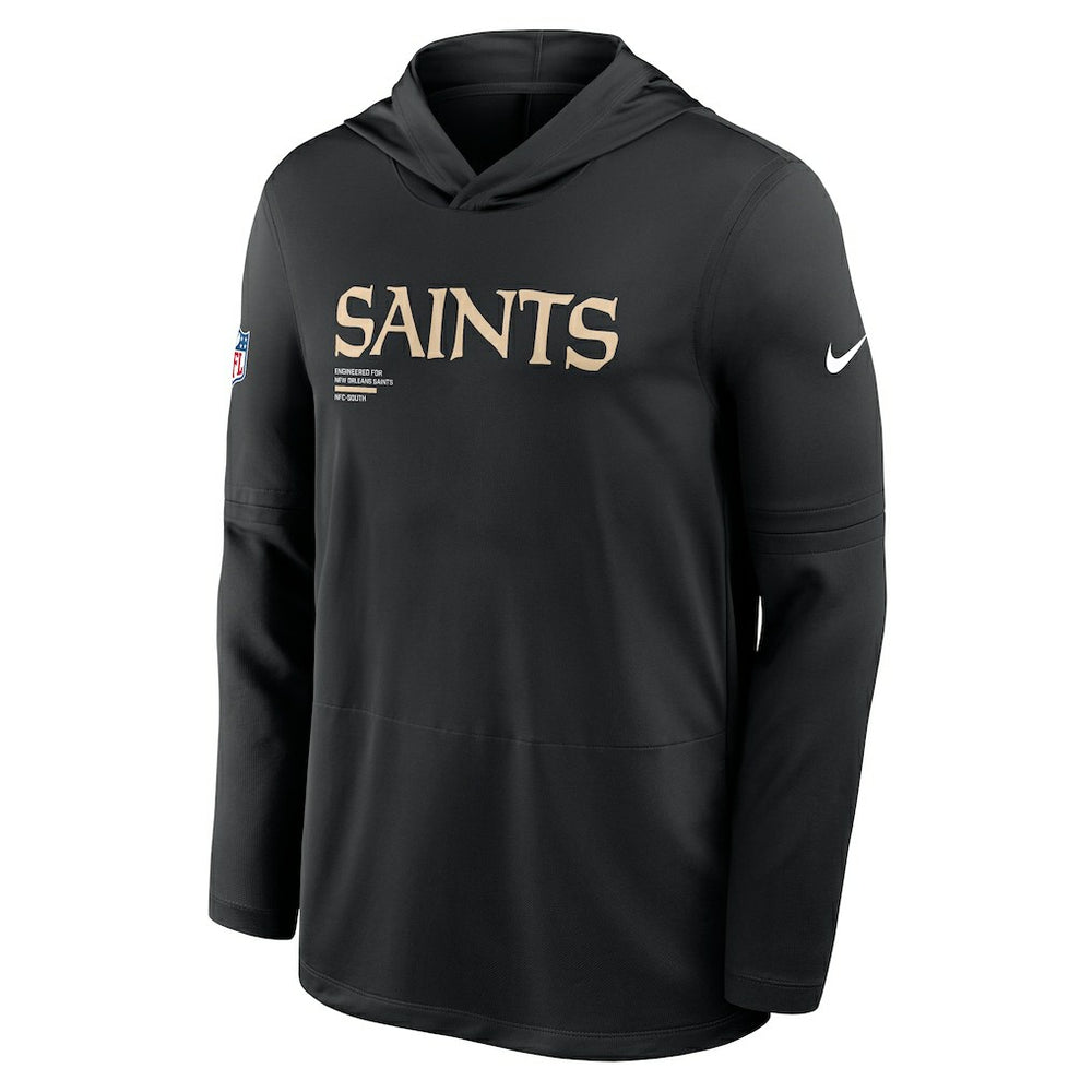 New Orleans Saints Sideline Pure Fury Performance Long Sleeve Hoodie T-Shirt Black - Nike
