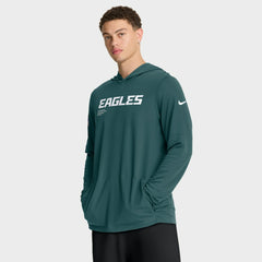 Philadelphia Eagles Sideline Pure Fury Performance Long Sleeve Hoodie T-Shirt Green - Nike