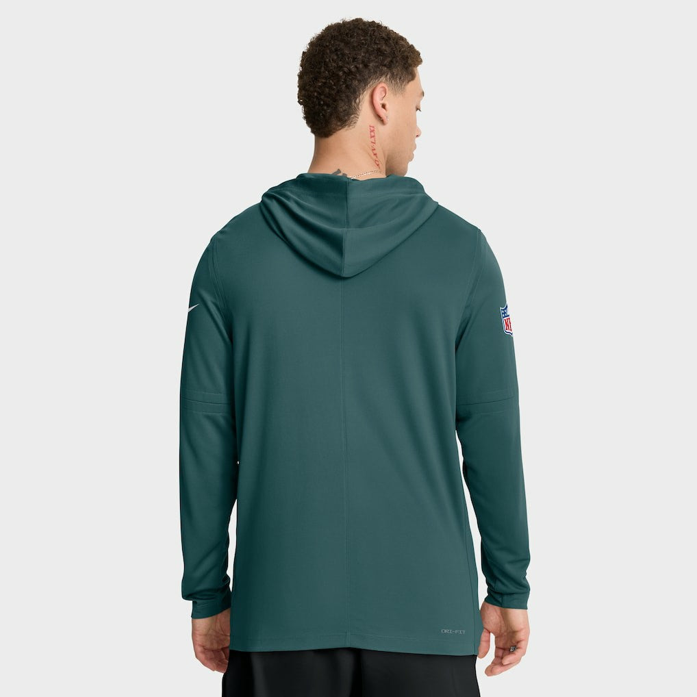 Philadelphia Eagles Sideline Pure Fury Performance Long Sleeve Hoodie T-Shirt Green - Nike