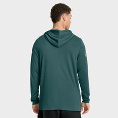 Philadelphia Eagles Sideline Pure Fury Performance Long Sleeve Hoodie T-Shirt Green - Nike