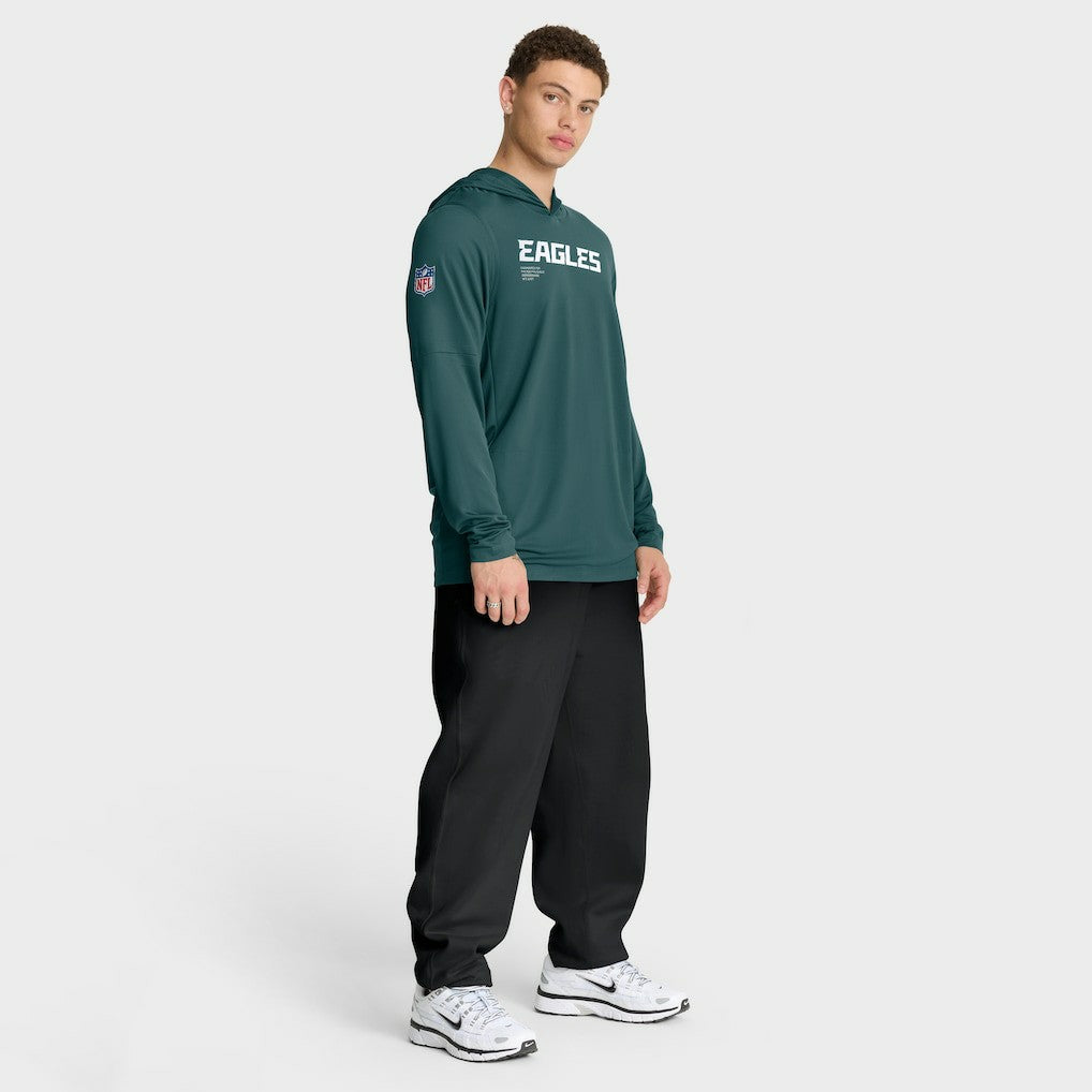 Philadelphia Eagles Sideline Pure Fury Performance Long Sleeve Hoodie T-Shirt Green - Nike
