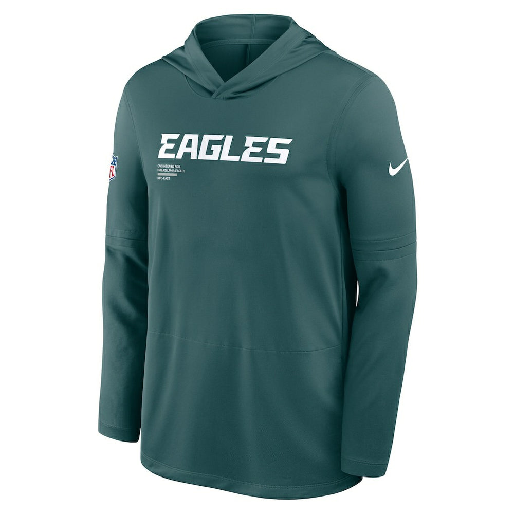 Philadelphia Eagles Sideline Pure Fury Performance Long Sleeve Hoodie T-Shirt Green - Nike