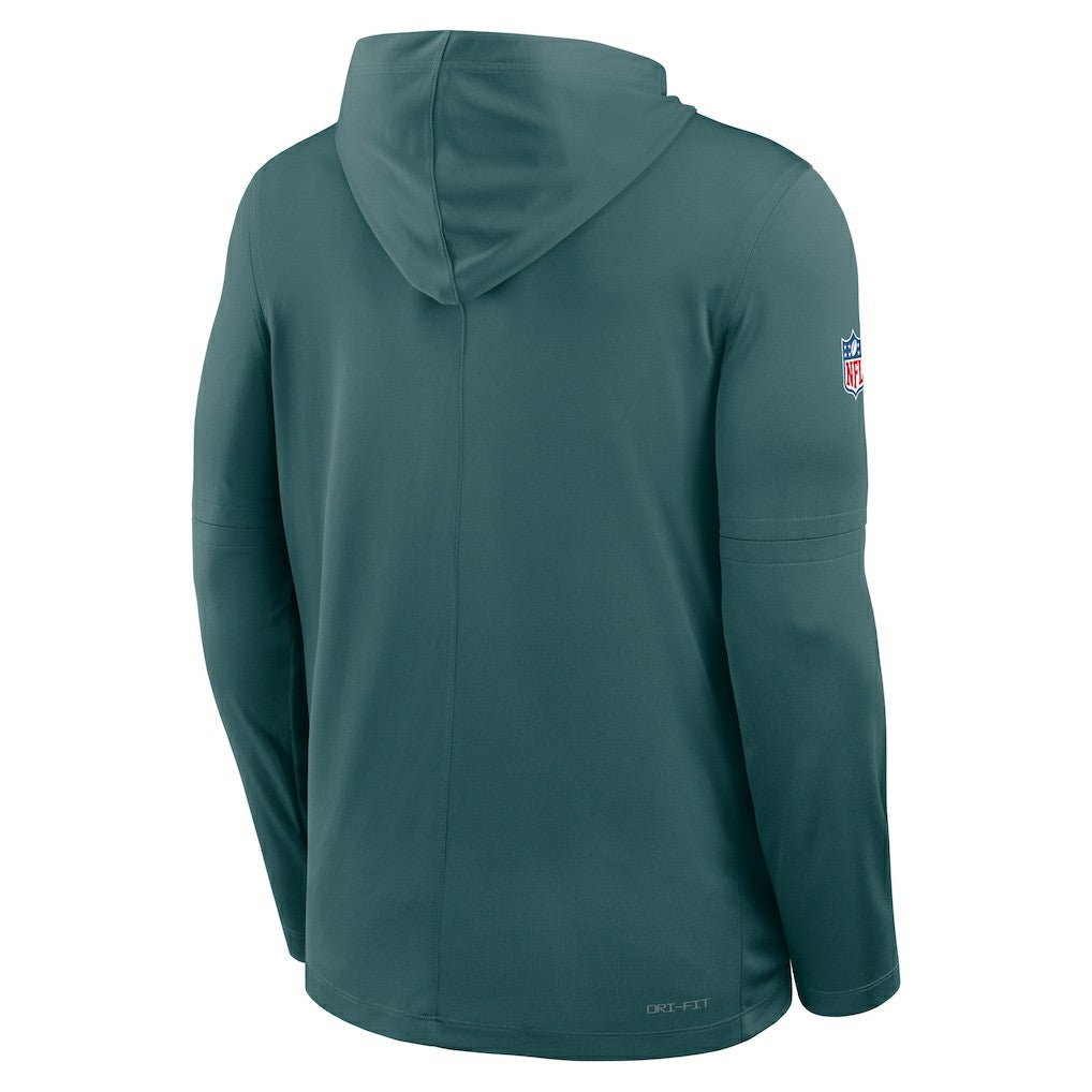Philadelphia Eagles Sideline Pure Fury Performance Long Sleeve Hoodie T-Shirt Green - Nike