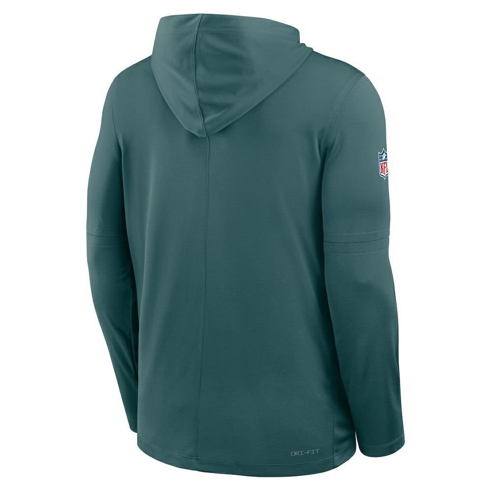 Philadelphia Eagles Sideline Pure Fury Performance Long Sleeve Hoodie T-Shirt Green - Nike