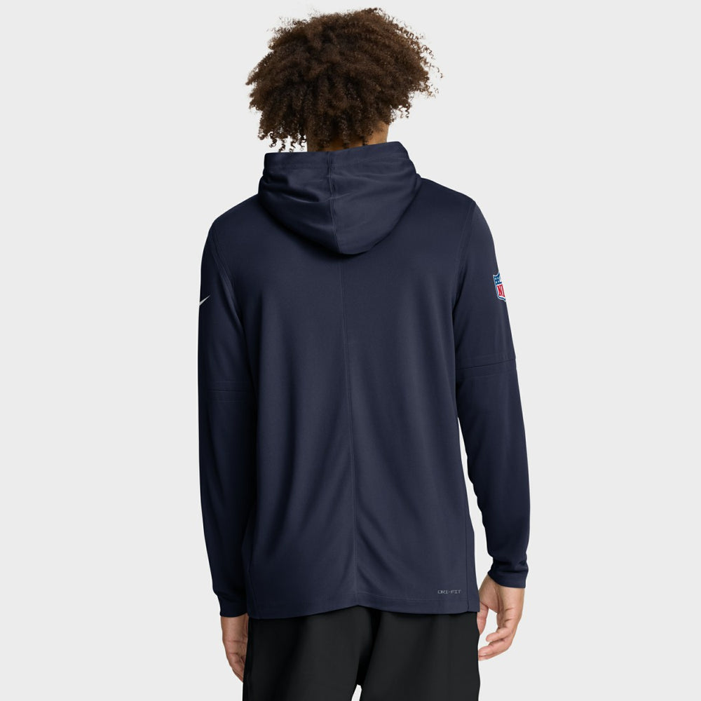 Denver Broncos Sideline Pure Fury Performance Long Sleeve Hoodie T-Shirt Navy - Nike