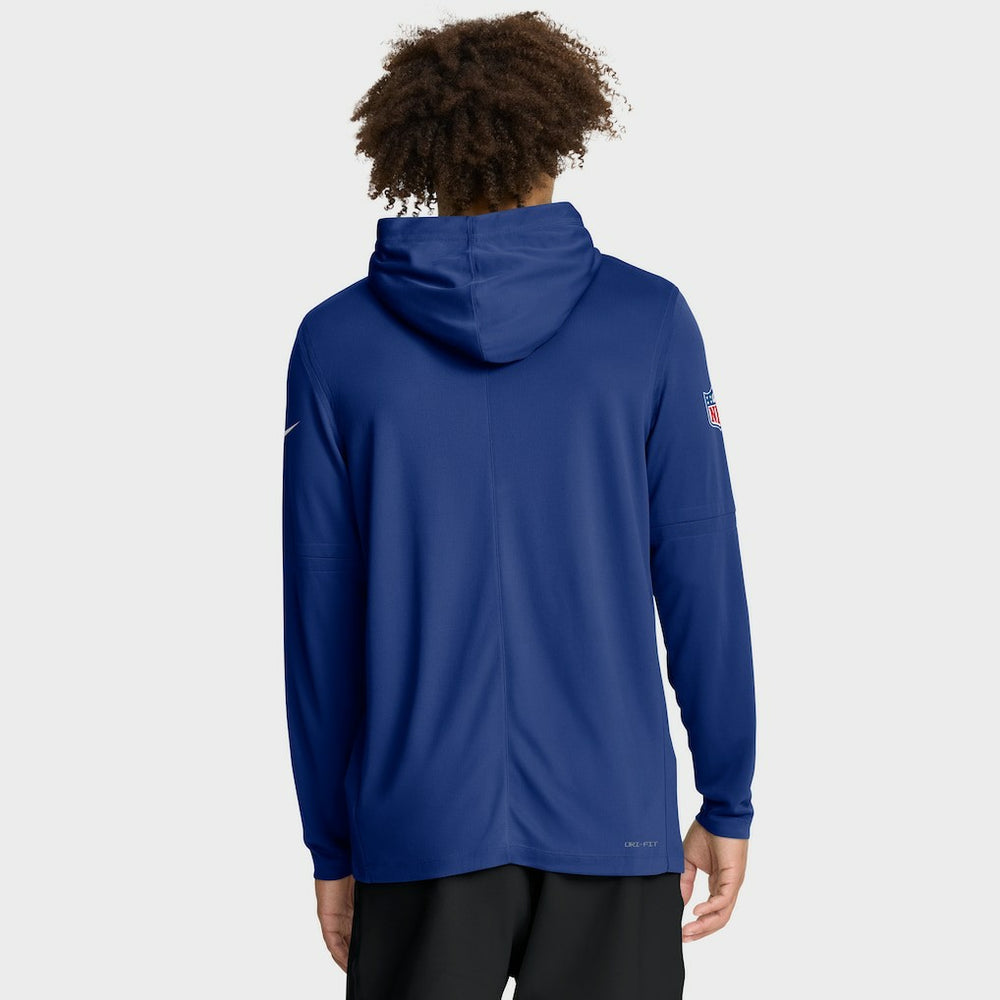 New York Giants Sideline Pure Fury Performance Long Sleeve Hoodie T-Shirt Royal - Nike