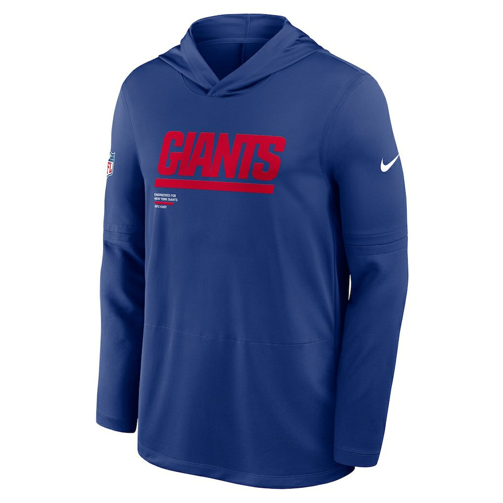 New York Giants Sideline Pure Fury Performance Long Sleeve Hoodie T-Shirt Royal - Nike