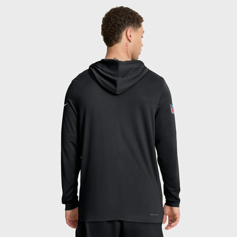 Philadelphia Eagles Sideline Pure Fury Performance Long Sleeve Hoodie T-Shirt Black - Nike