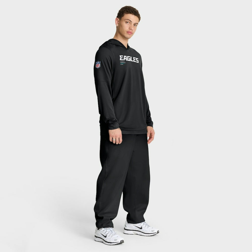 Philadelphia Eagles Sideline Pure Fury Performance Long Sleeve Hoodie T-Shirt Black - Nike
