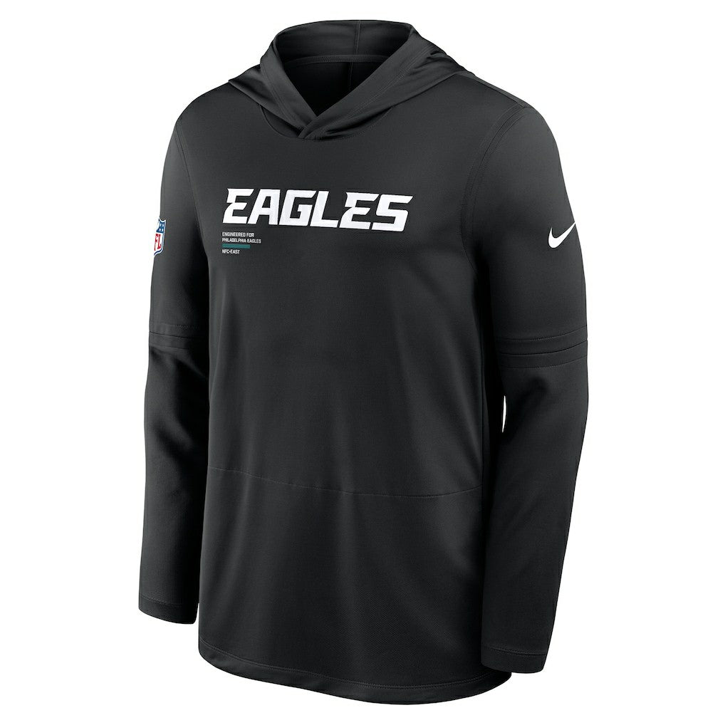 Philadelphia Eagles Sideline Pure Fury Performance Long Sleeve Hoodie T-Shirt Black - Nike