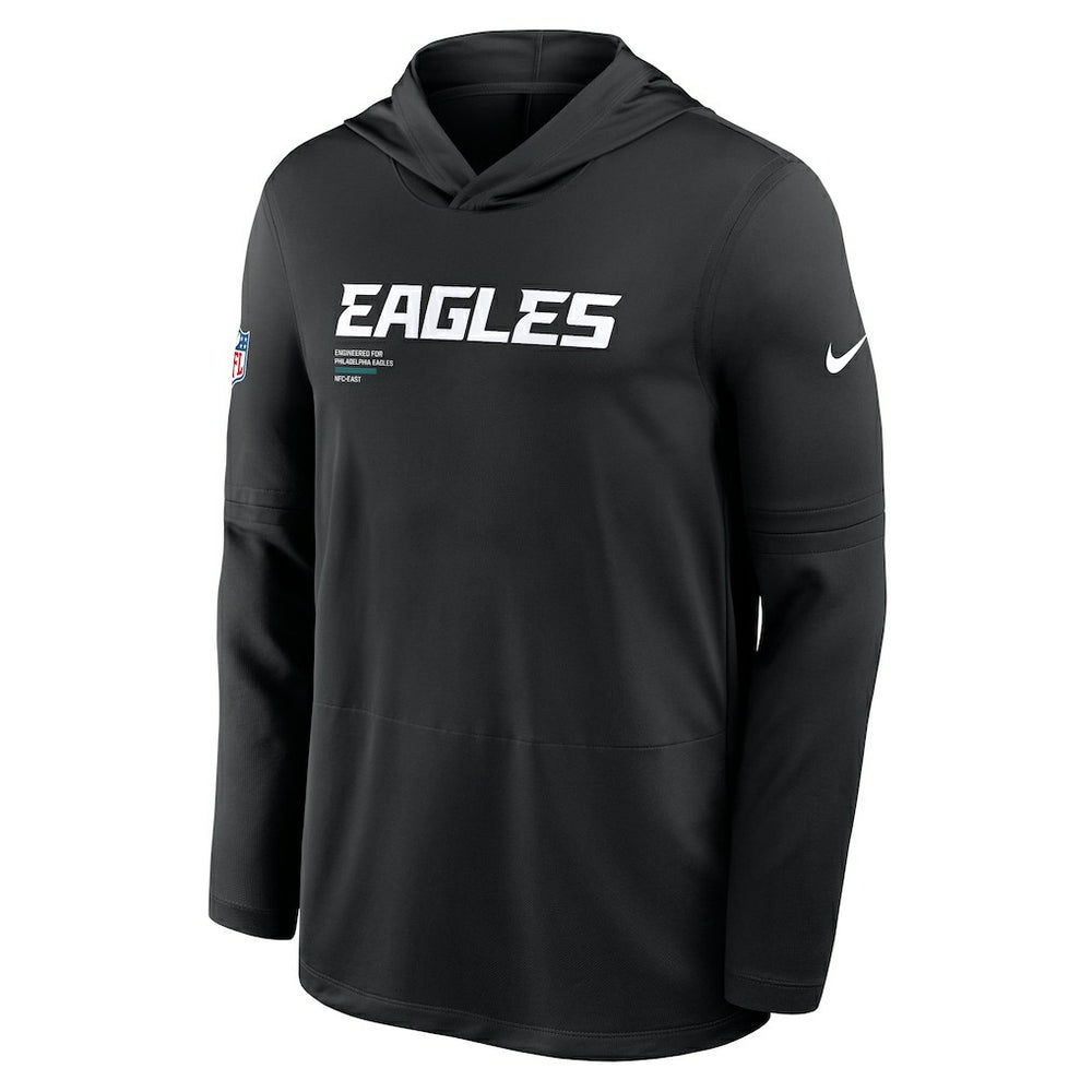 Philadelphia Eagles Sideline Pure Fury Performance Long Sleeve Hoodie T-Shirt Black - Nike