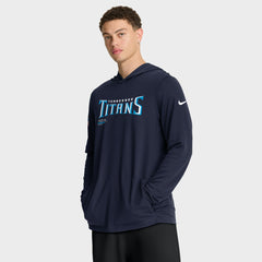 Tennessee Titans Sideline Pure Fury Performance Long Sleeve Hoodie T-Shirt Navy - Nike