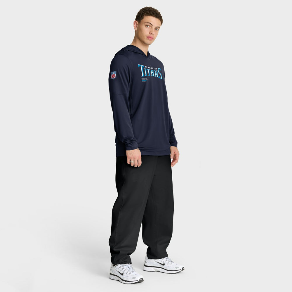 Tennessee Titans Sideline Pure Fury Performance Long Sleeve Hoodie T-Shirt Navy - Nike