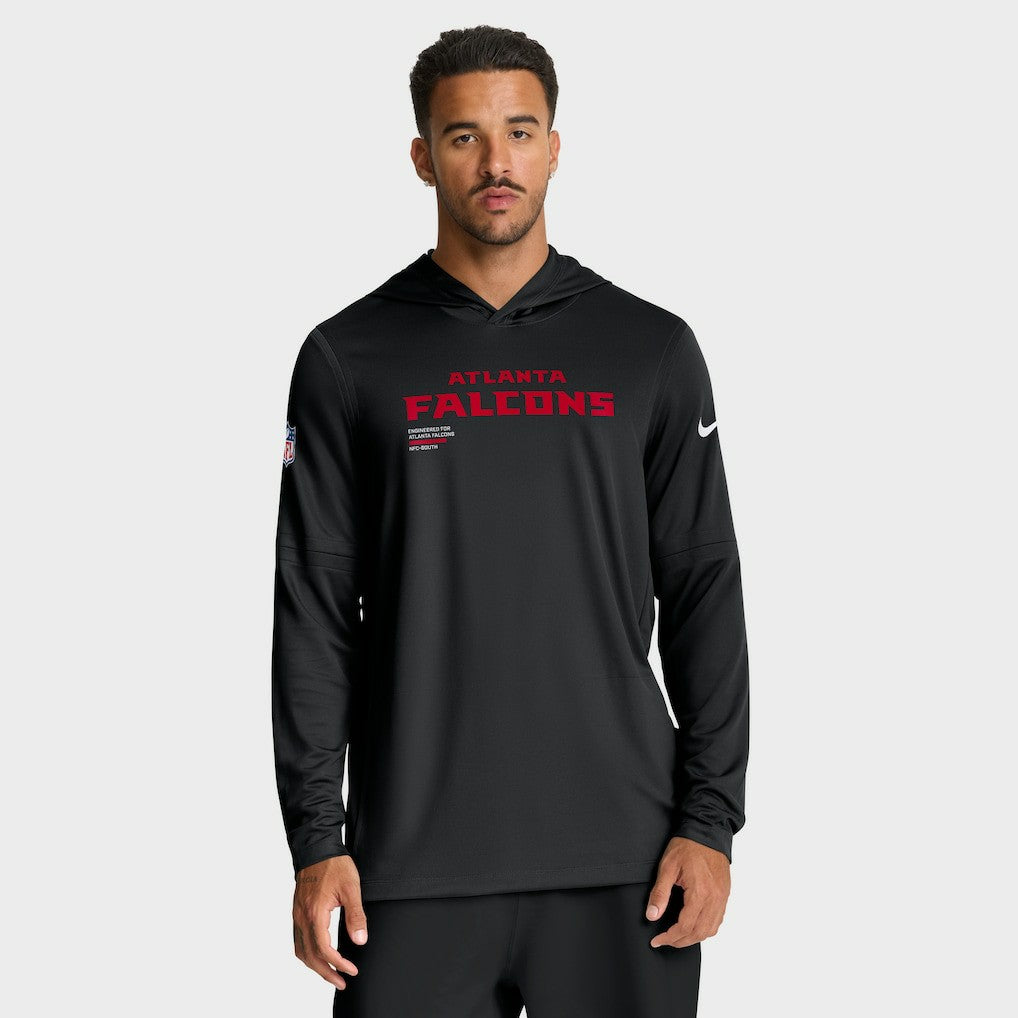 Atlanta Falcons Sideline Pure Fury Performance Long Sleeve Hoodie T-Shirt Black - Nike
