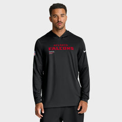 Atlanta Falcons Sideline Pure Fury Performance Long Sleeve Hoodie T-Shirt Black - Nike