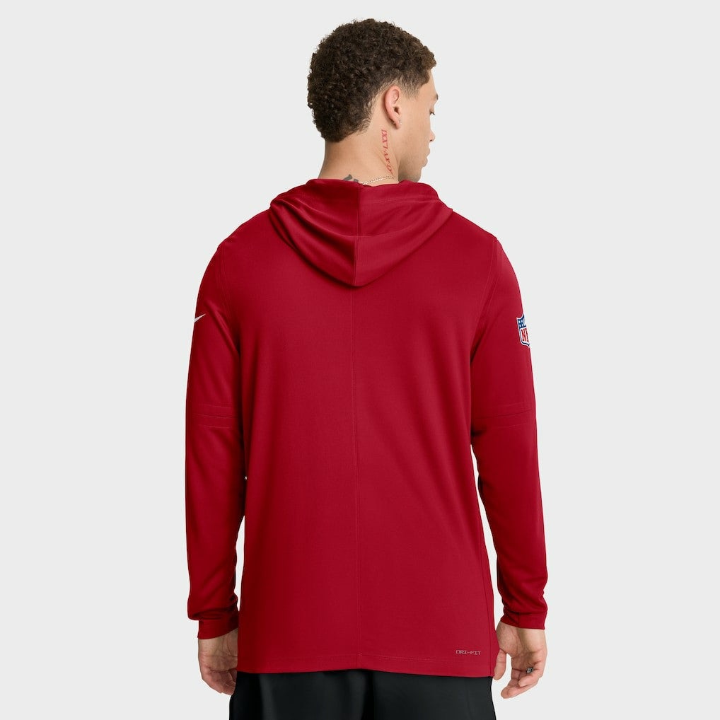 San Francisco 49ers Sideline Pure Fury Performance Long Sleeve Hoodie T-Shirt Scarlet - Nike