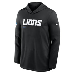 Detroit Lions Sideline Pure Fury Performance Long Sleeve Hoodie T-Shirt Black - Nike