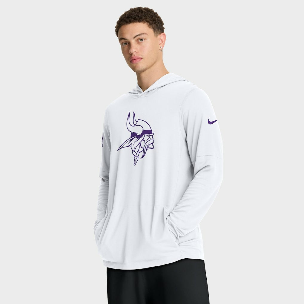 Minnesota Vikings Sideline Option Read Dri-FIT Long Sleeve Hoodie T-Shirt  White - Nike