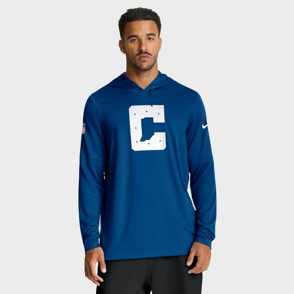 Indianapolis Colts Sideline Option Read Dri-FIT Long Sleeve Hoodie T-Shirt Royal - Nike
