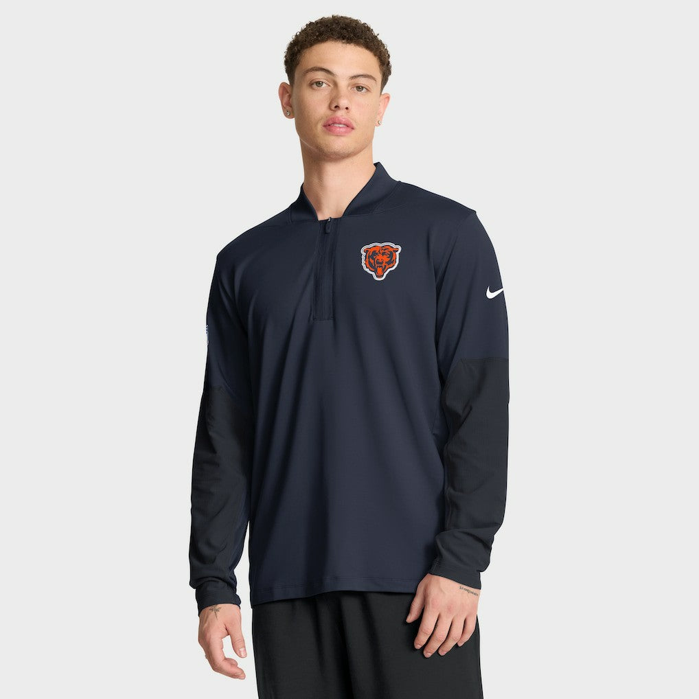Chicago Bears Sideline Dri-FIT Half-Zip Pullover Navy - Nike