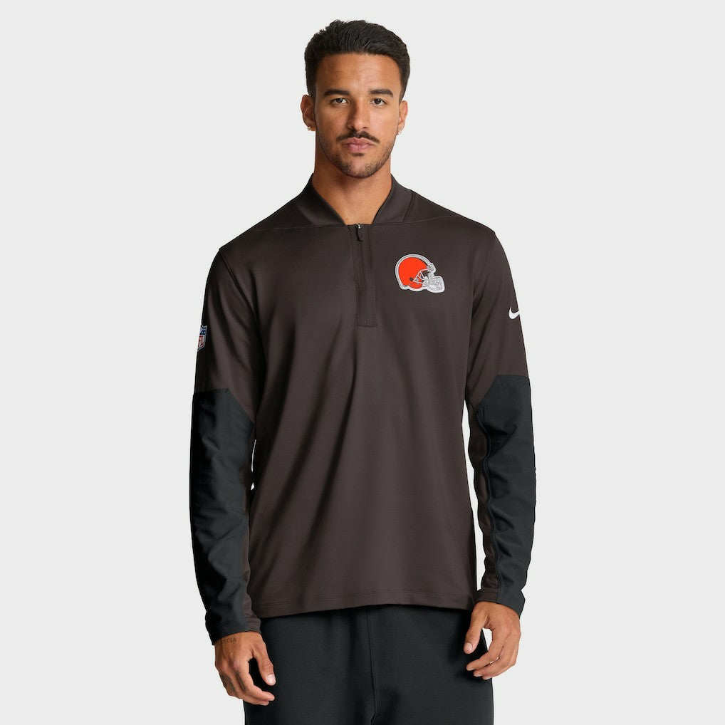 Cleveland Browns Sideline Dri-FIT Half-Zip Pullover Brown - Nike