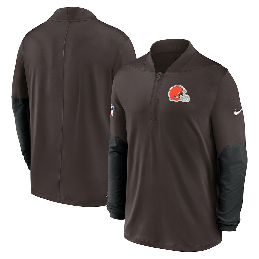 Cleveland Browns Sideline Dri-FIT Half-Zip Pullover Brown - Nike