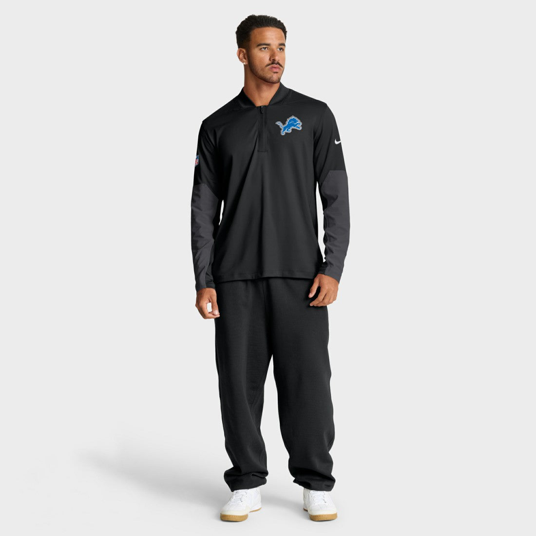 Detroit Lions Sideline Dri-FIT Half-Zip Pullover Black - Nike