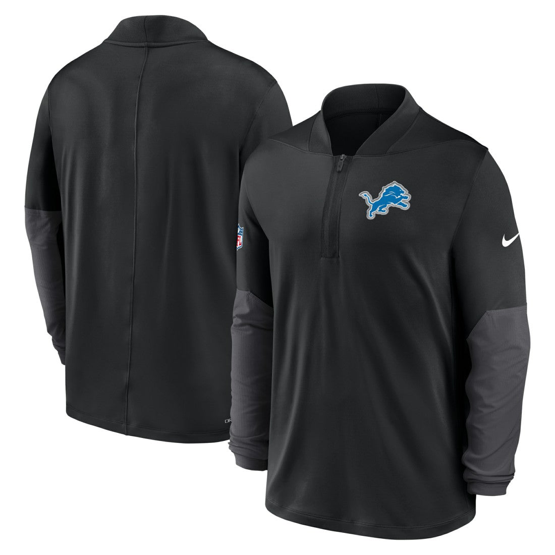Detroit Lions Sideline Dri-FIT Half-Zip Pullover Black - Nike