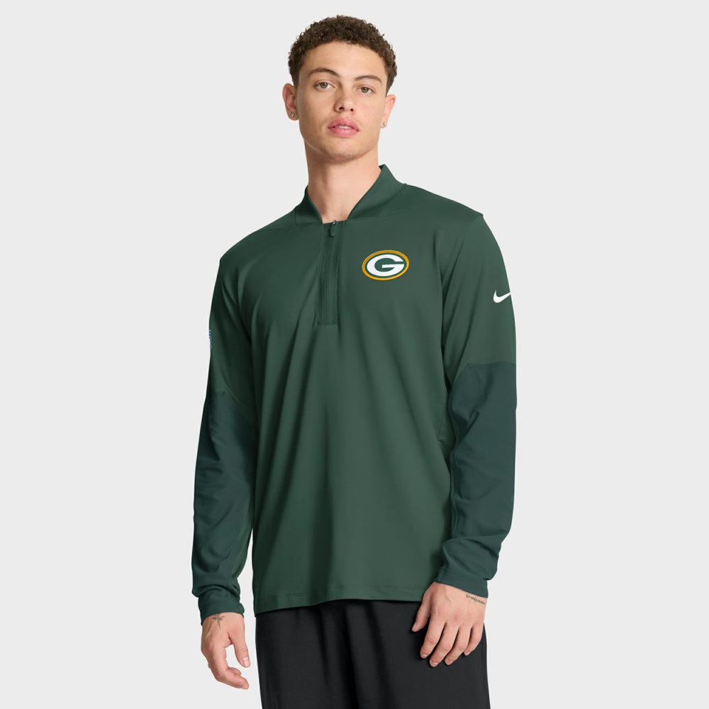 Green Bay Packers Sideline Dri-FIT Half-Zip Pullover Green - Nike