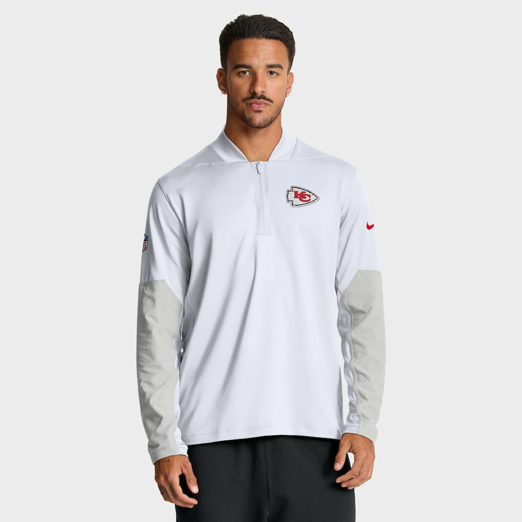 Kansas City Chiefs Sideline Dri-FIT Half-Zip Pullover White - Nike